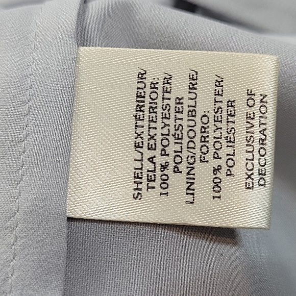 Ann Taylor gray one shoulder embellished rhinestone chiffon top - Picture 10 of 11